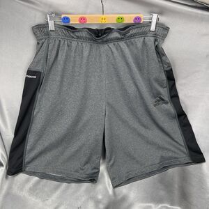 Adidas 9” Shorts Mens L Climacool Athletic Gray Black Gym Running Summer Comfort